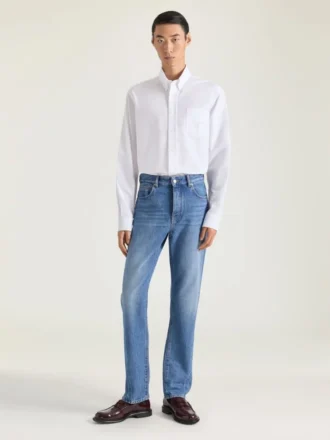 Skjorte i bomulds-oxford med Givenchy Paris-jacquard