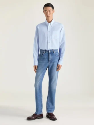 Skjorte i bomulds-oxford med Givenchy Paris-jacquard
