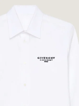 skjorte i bomuldspoplin med broderet Givenchy-stempel