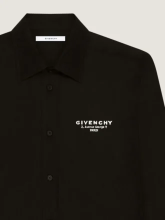skjorte i bomuldspoplin med broderet Givenchy-stempel