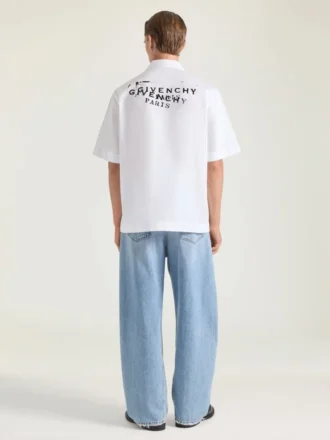 Skjorte i poplin med Givenchy-stempelprint