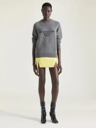 Skåret miniskirt i uld Skåret miniskirt i uld