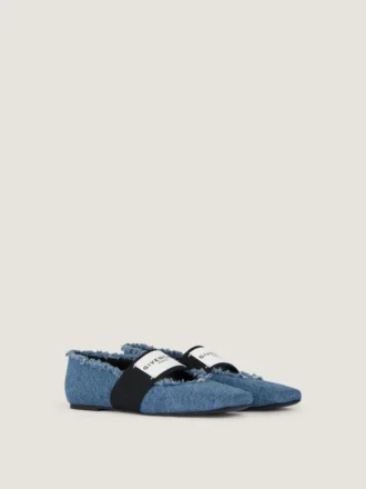 Skårne, firkantede ballerinasko i denim