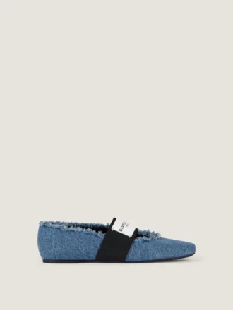 Skårne, firkantede ballerinasko i denim