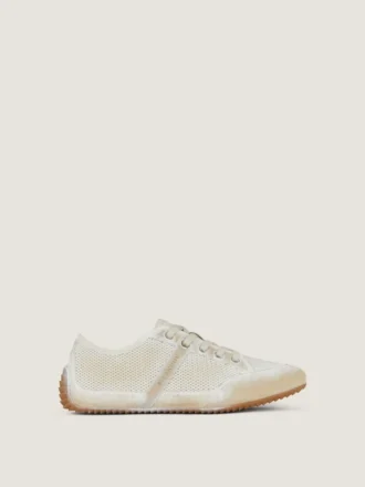 Slanke sneakers i malet mesh og ruskind Slanke sneakers i malet mesh og ruskind
