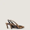 Spidse slingback-pumps i pony-effekt læder med leopardmønster Spidse slingback-pumps i pony-effekt læder med leopardmønster