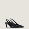 Spidse slingbacks i læder