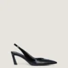 Spidse slingbacks i læder