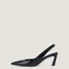 Spidse slingbacks i læder
