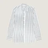 Stribet skjorte i poplin med surrealistisk print