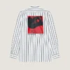 Stribet skjorte i poplin med surrealistisk print