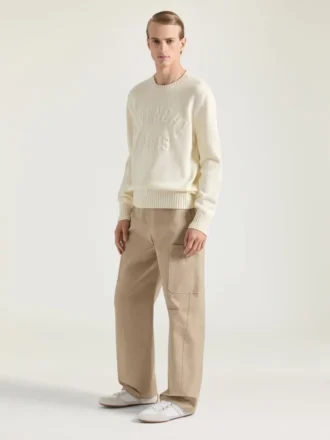 Sweater i bomuldsstrik med Givenchy Paris-broderi