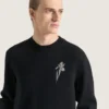 Sweater i uldstrik med krystalbroderi