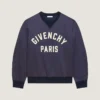 Sweatshirt i satin med Givenchy Paris-broderi Sweatshirt i satin med Givenchy Paris-broderi