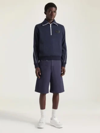 Sweatshirt i uld med lynlås og Givenchy Paris-patch