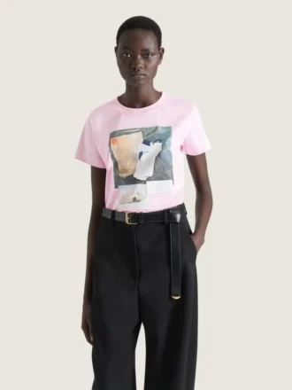 T-shirt i bomuld med arkivprint