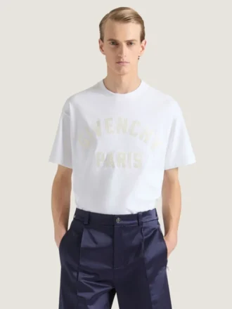 T-shirt i bomuld med Givenchy Paris-broderi