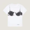 T-shirt i bomuld med print af udskåret bh