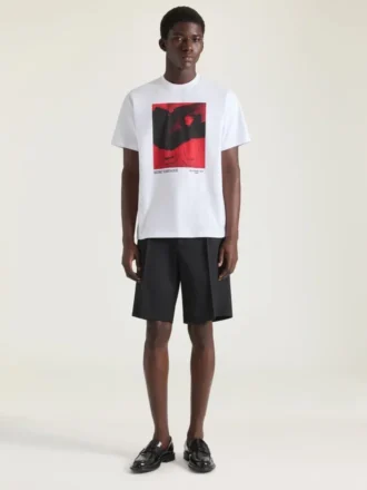 T-shirt i bomuld med surrealistisk print