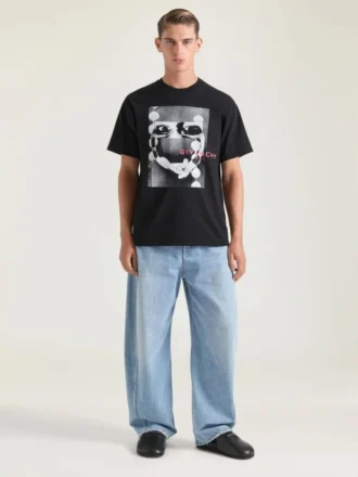 T-shirt i bomuld med surrealistisk print