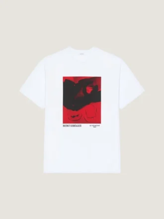 T-shirt i bomuld med surrealistisk print