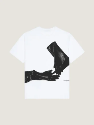 T-shirt i bomuld med surrealistisk print