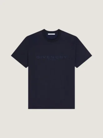 T-shirt i bomuld og silke med Givenchy Paris-jacquard