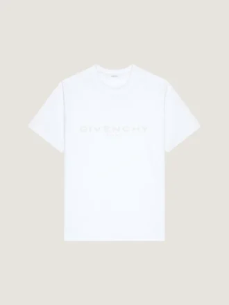 T-shirt i bomuld og silke med Givenchy Paris-jacquard