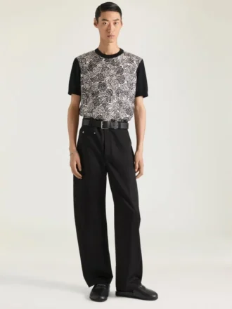 T-shirt i bomuldsstrik med blomsterprint