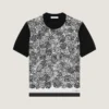 T-shirt i bomuldsstrik med blomsterprint T-shirt i bomuldsstrik med blomsterprint