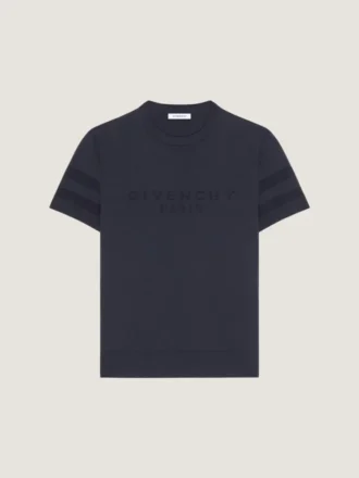 T-shirt i bomuldsstrik med Givenchy Paris-jacquard