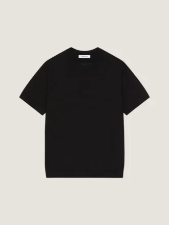 T-shirt i bomuldsstrik med grosgrain-detaljer