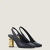 Tape-slingbacks i læder Tape-slingbacks i læder