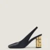 Tape-slingbacks i læder Tape-slingbacks i læder