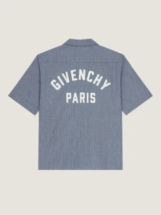 Ternet skjorte i bomuld med Givenchy Paris-broderi