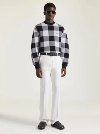 Ternet sweater i uld med broderet Givenchy Paris