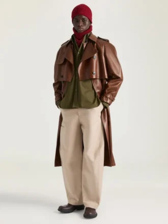 Trenchcoat i læder