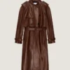 Trenchcoat i læder
