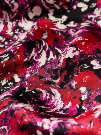Tørklæde i silke med blomsterprint
